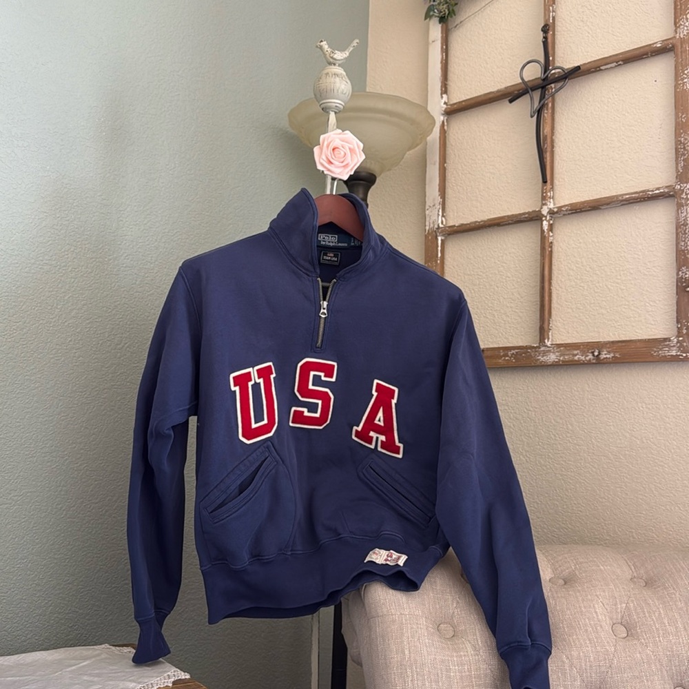 USA Half-Zip Sweatshirt - Navy